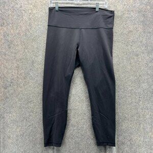 Lululemon Pants Womens 14 Black Athletic Yoga High Rise Gym Legging Polyester